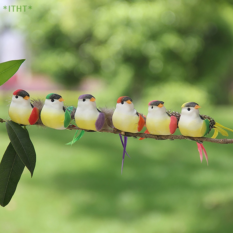 1 Chú Chim Nhân Tạo 13cm Dùng Trang Trí Vườn Mới