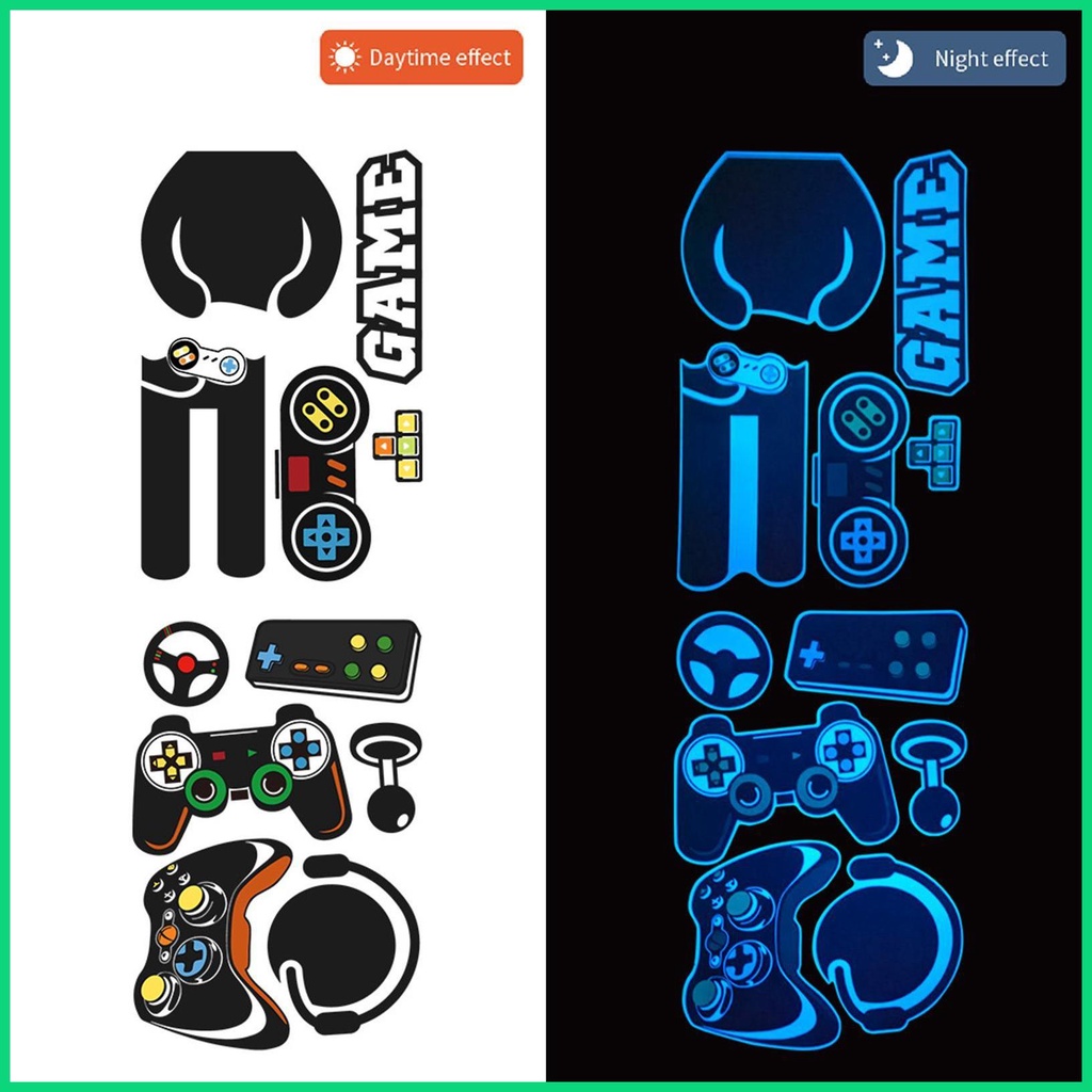 Miếng Dán Tường Dạ Quang Hình Tay Cầm Chơi Game Độc Đáo Trang Trí Nhà Cửa