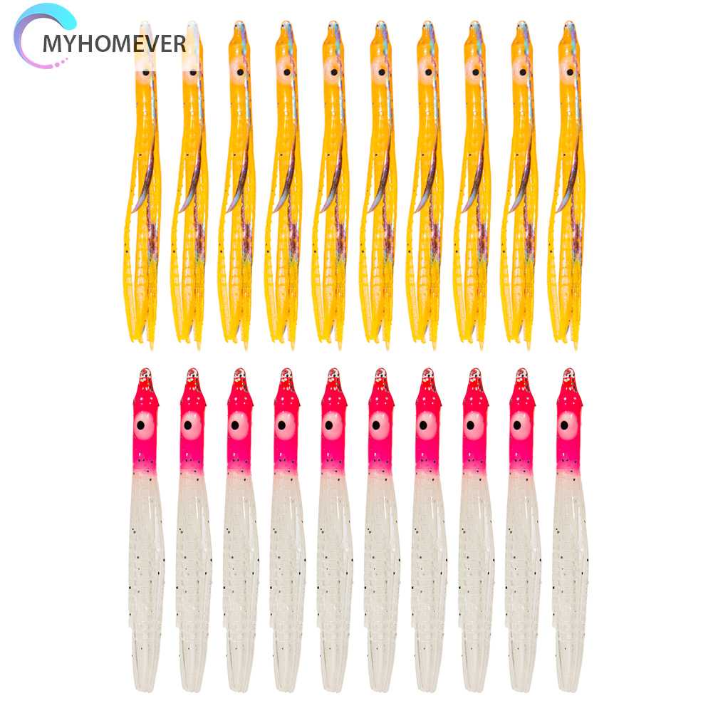 10 Mồi Mực Giả Mềm Phát Sáng Dùng Để Câu Cá