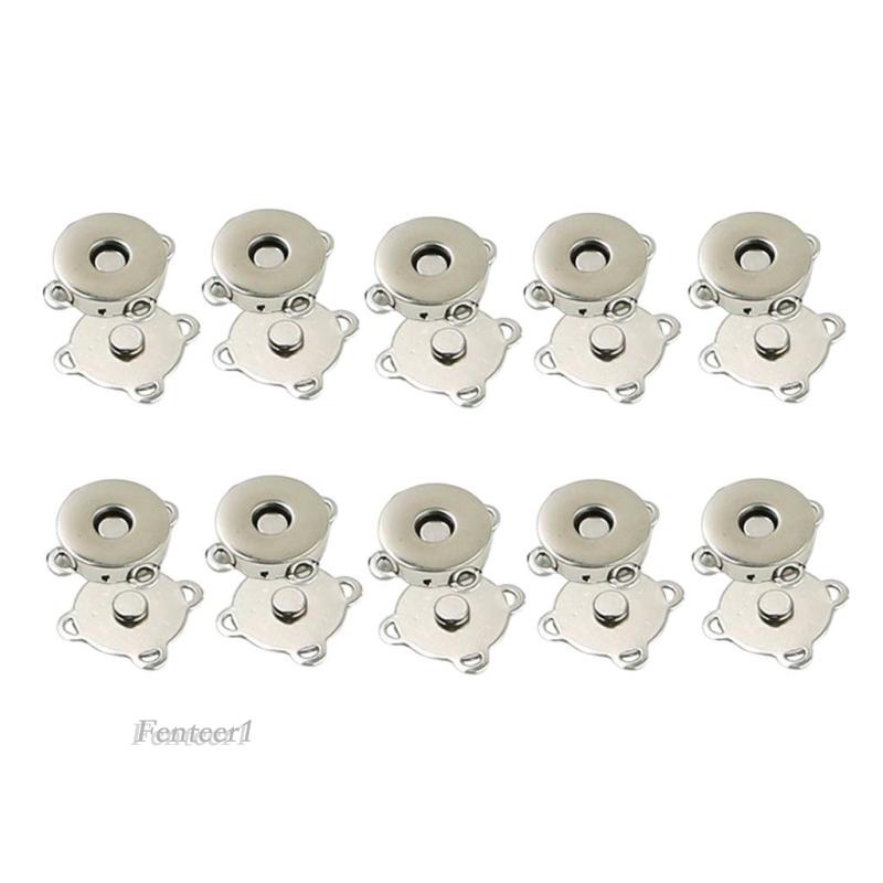 [Fenteer1] Set 10 Cặp Khóa Cài DIY 14mm Cho Túi Xách Ví Cầm Tay