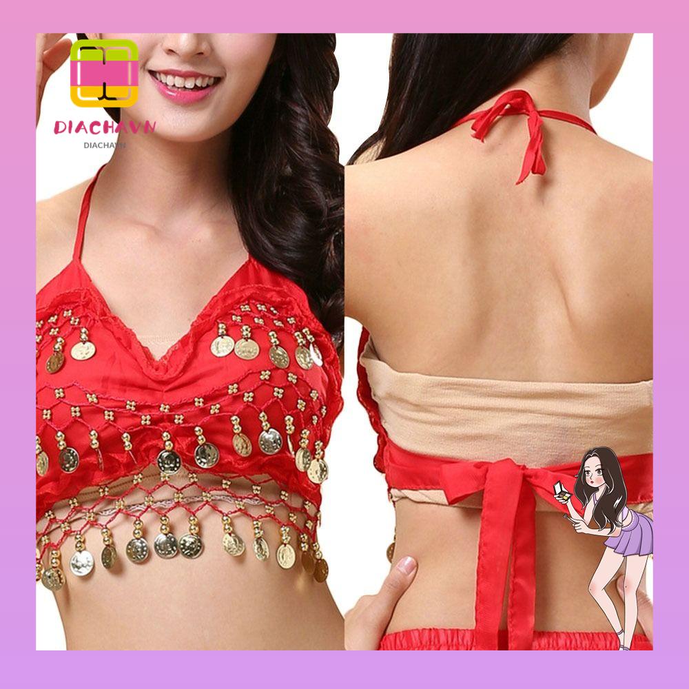 Áo Lót Múa Bụng Đính Kim Sa Phối Tua Rua Quyến Rũ Cho Nữ