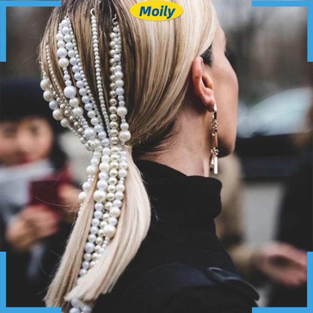 MOILYVN Kẹp Tóc Dạng Chuỗi Hạt Thời Trang Cho Nữ