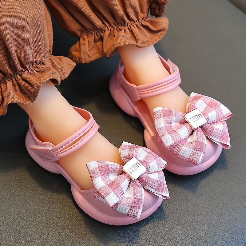 Xăng đan Đính Nơ Chống Trượt Thời Trang Mùa Hè Cho Bé Gái