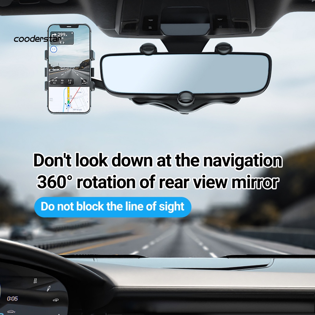 Giá Đỡ Điện Thoại / Thiết Bị Định Vị GPS Chống Sốc Gắn Kính Chiếu Hậu Xe Hơi