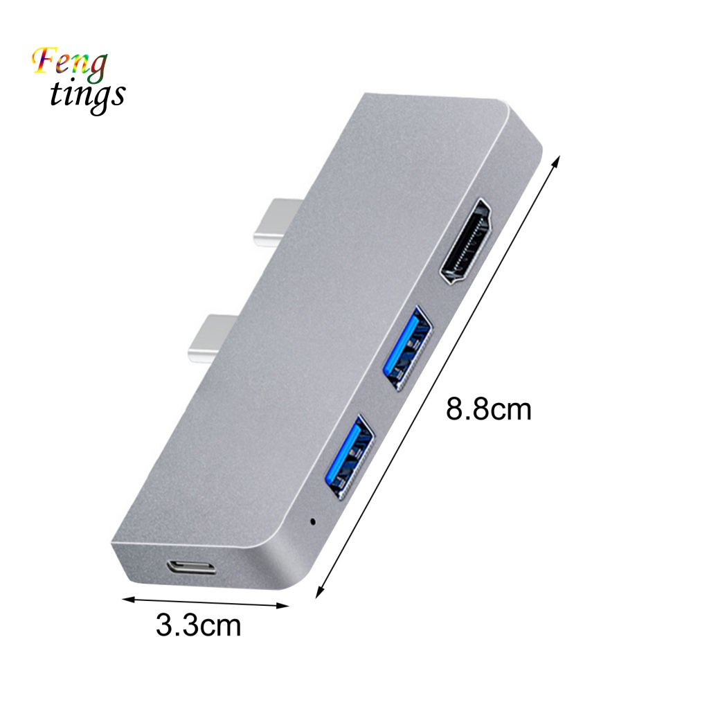 Trạm Sạc Máy Tính 6 Cổng Type-C USB2.0 / 3.0 Cổng HDMI-C TF / SD Cho Surface Pro 8