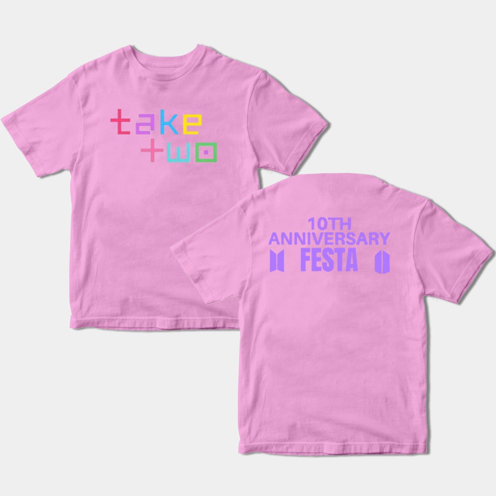 Áo Thun Cotton Tay Ngắn Plus Size Kỉ Niệm Lần Thứ 10 FESTA TAKE TWO ALBUM Phong Cách Hàn Quốc