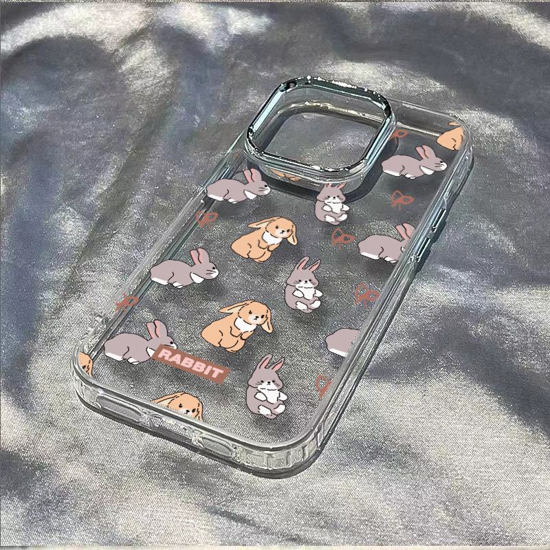 ✅Ốp Điện Thoại Dẻo Họa Tiết Gấu Nâu / Thỏ Xám Dễ Thương Chống Sốc Cho Iphone12 14pro8 713iPhone12 max