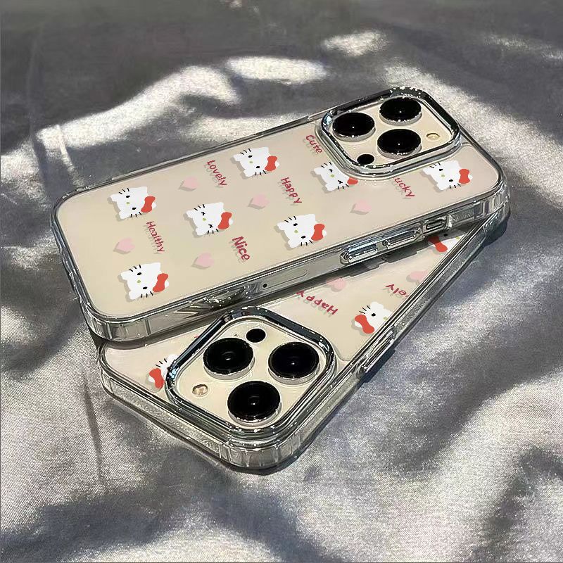 ✅Ốp Điện Thoại Dẻo Họa Tiết Hoạt Hình Mèo Kitty Dễ Thương Chống Sốc Cho Iphone14Proiphone12ins 7plus max Apple 11 813 XGNC