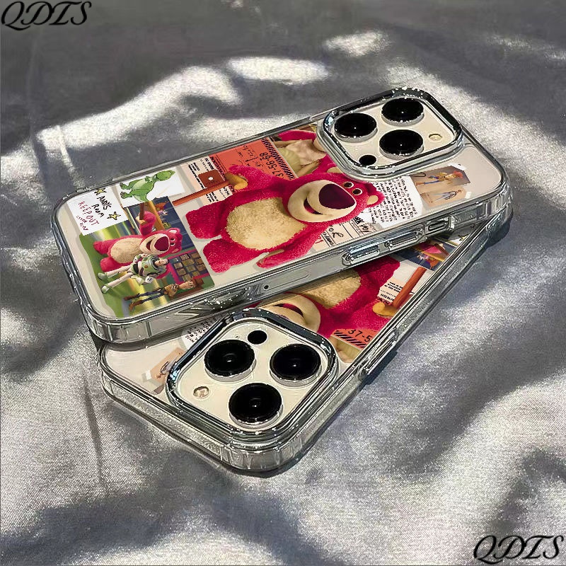 ✅Ốp Điện Thoại Dẻo Họa Tiết Chú Gấu &amp; Dâu Tây Dễ Thương Chống Sốc Cho Iphone Xs xs7 138 11 max 14proplusiPhone12