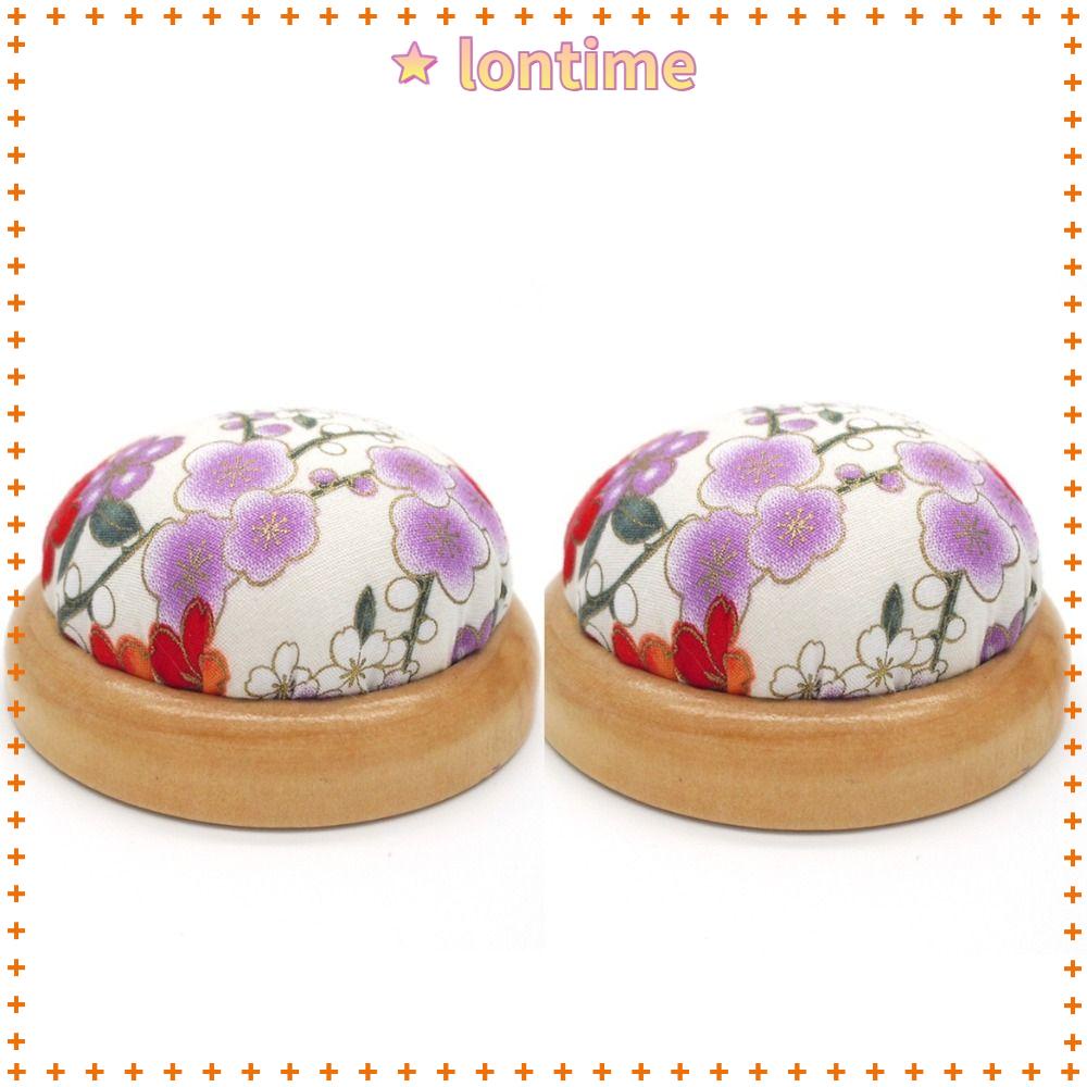 Set 2 Đệm Ghim Gỗ Hình Tròn Đáng Yêu Dùng May Vá Thủ Công DIY