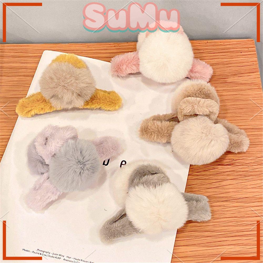 Kẹp Tóc Càng Cua Phối Lông Mềm Mại Hợp Thời Trang