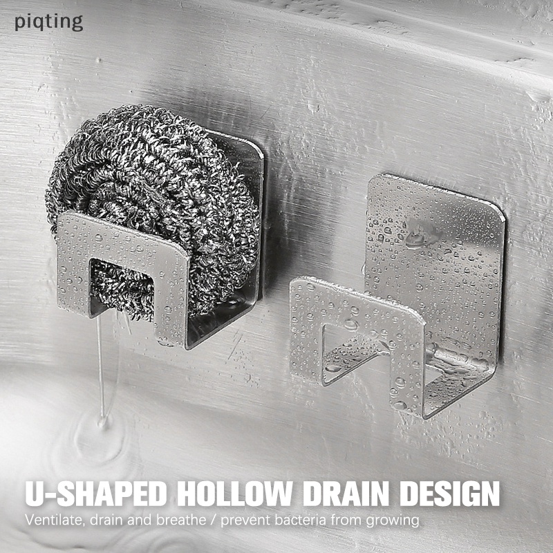 Set 1 / 2 Giá Treo Mút Rửa Chén Bằng Thép Không Gỉ Tự Dính Tiện Dụng Cho Nhà Bếp