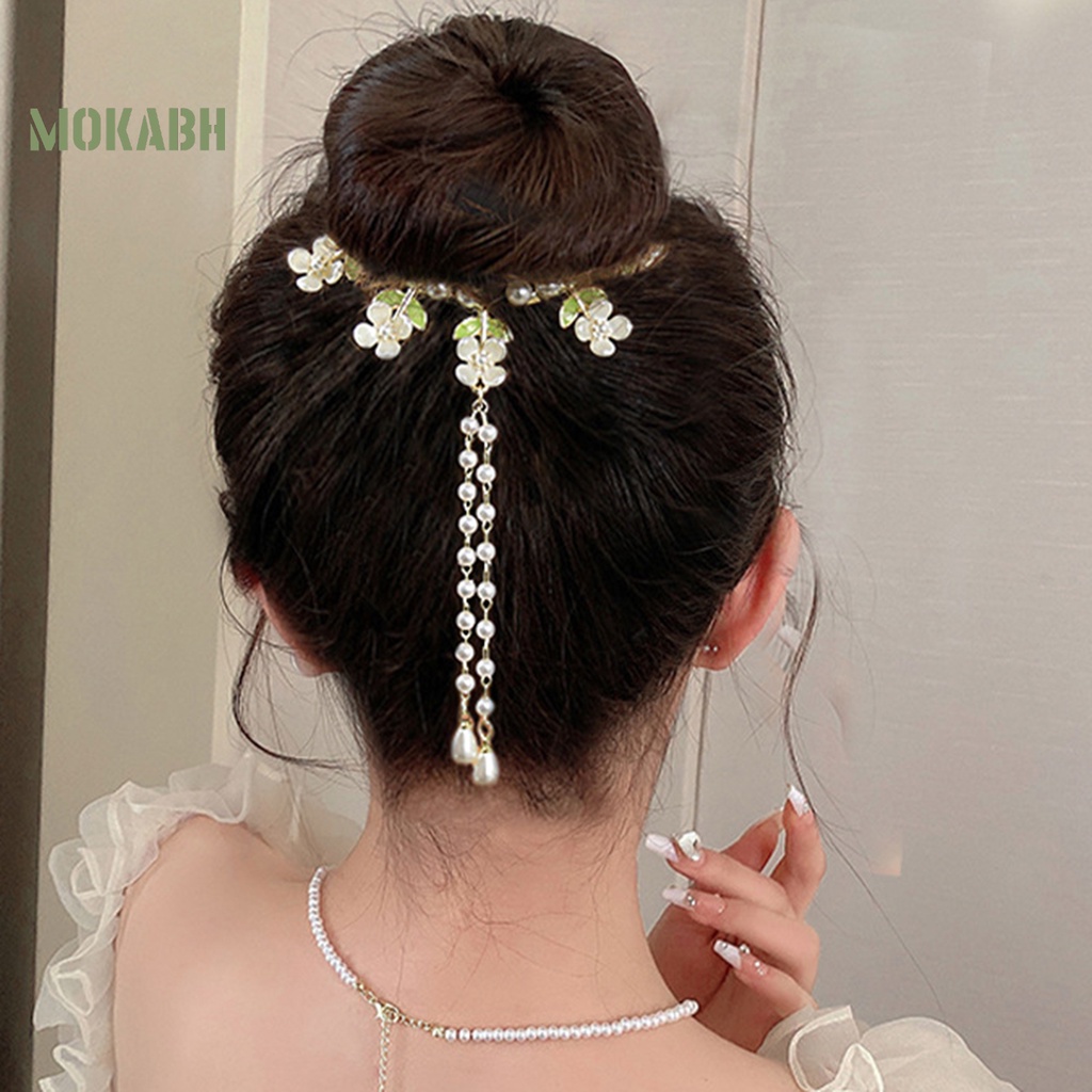 Kẹp Tóc Đính Ngọc Trai Giả Bằng Thép Không Gỉ Trọng Lượng Nhẹ Dùng Trang Trí Tóc Đuôi Ngựa Dành Cho Bạn Nữ