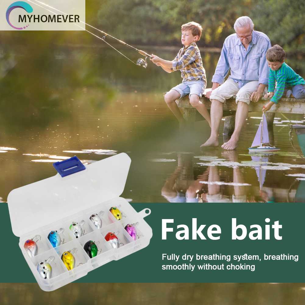 Set 10 Mồi Giả Nhử Cá Bằng Nhựa Gắn Kèm Móc Câu