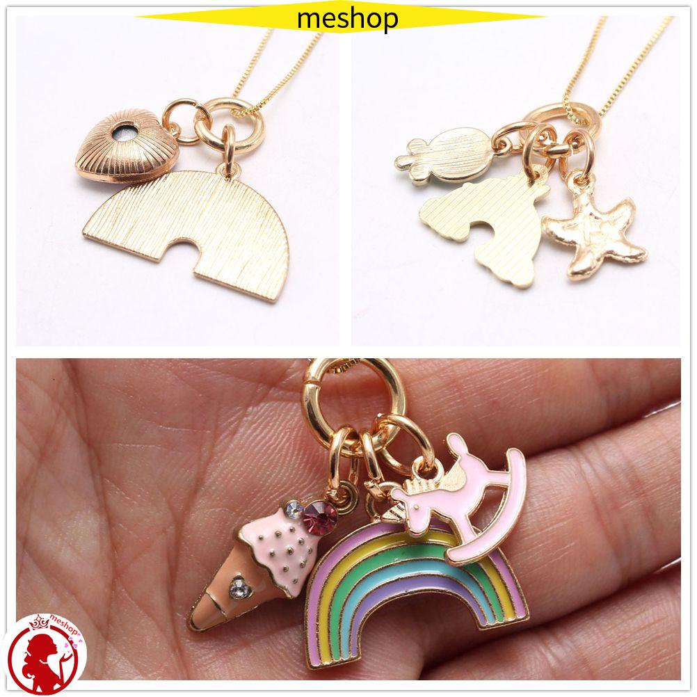 Vòng cổ Mặt Hình Cây Kem Màu Cầu Vồng Dễ Thương Cho Bé Gái