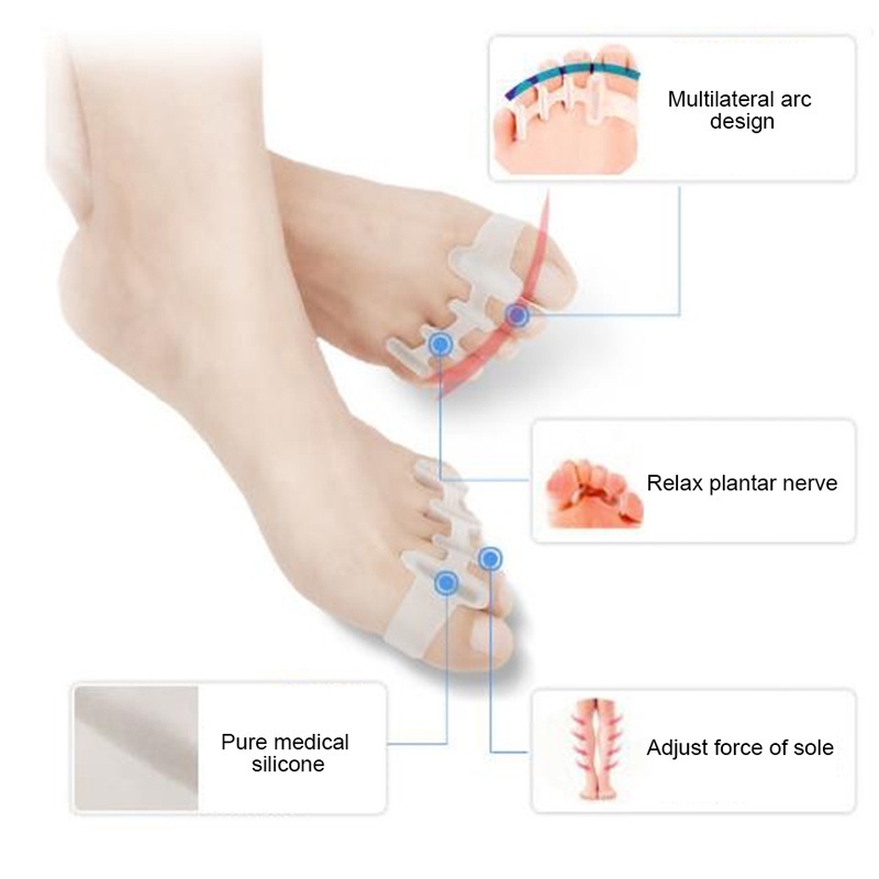 2pcs/pair Silicone Toe Spacer Separator Straightener Spreader Bunion Pain Relief FATE1