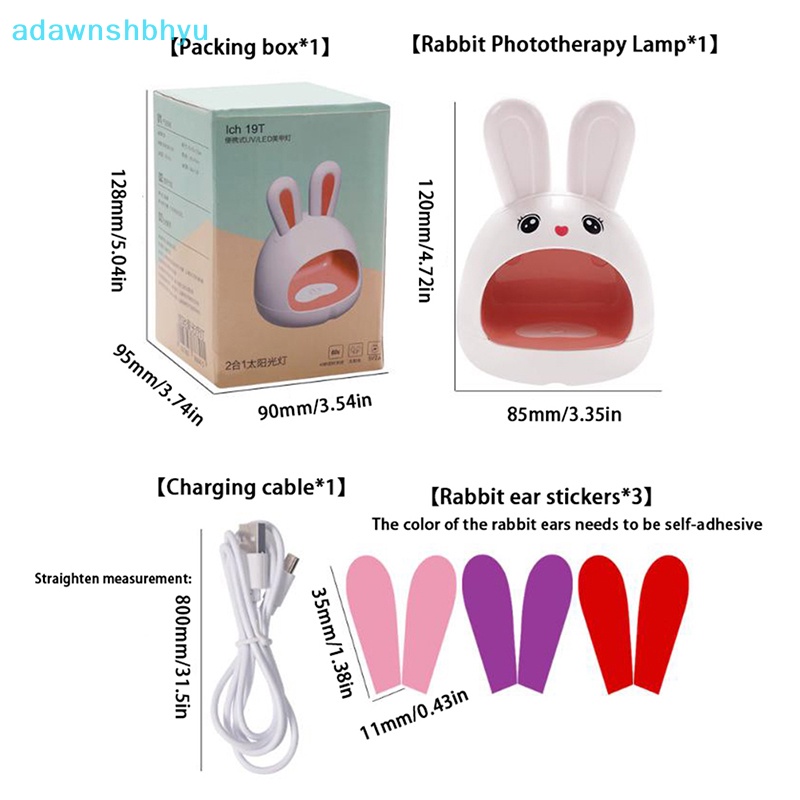 Đèn Hong Khô Móng Tay Bằng Tia UV Sạc Cổng USB Thiết Kế Hình Thỏ Dễ Thương