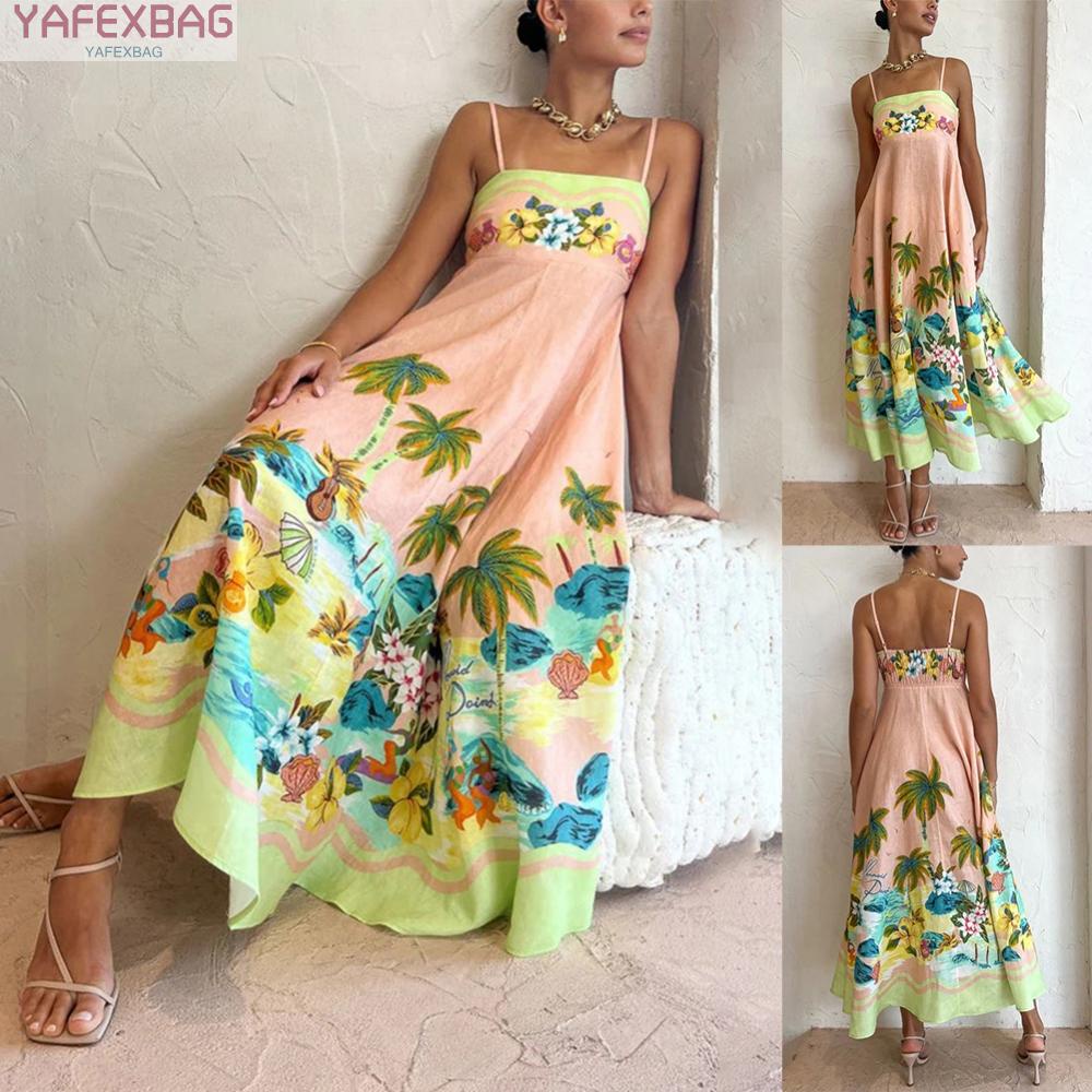 Chic and Comfy Pink Bohemian Beach Maxi Dress for Women Summer Sundress with Floral Print
