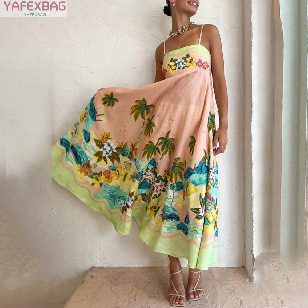 Chic and Comfy Pink Bohemian Beach Maxi Dress for Women Summer Sundress with Floral Print