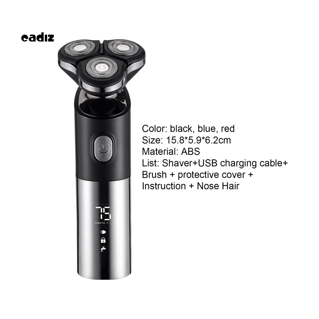 1 Bộ Tông Đơ Cạo Râu Khô / Ướt Dạng Xoay Tích Hợp Đèn LED Có Thể Sạc Lại Bằng Cổng USB