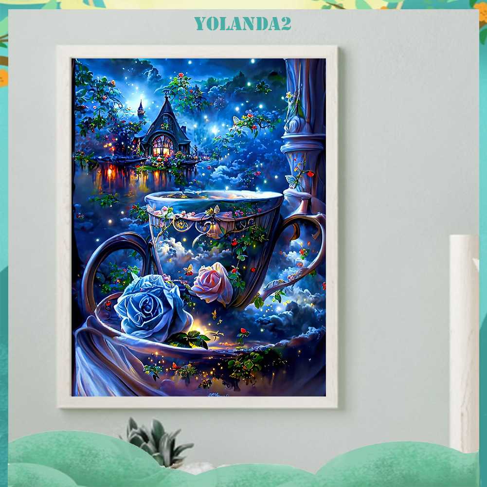 Tranh Đính Đá Kim Cương Toàn Bộ 5D DIY Hình Vẽ Hoa Hồng