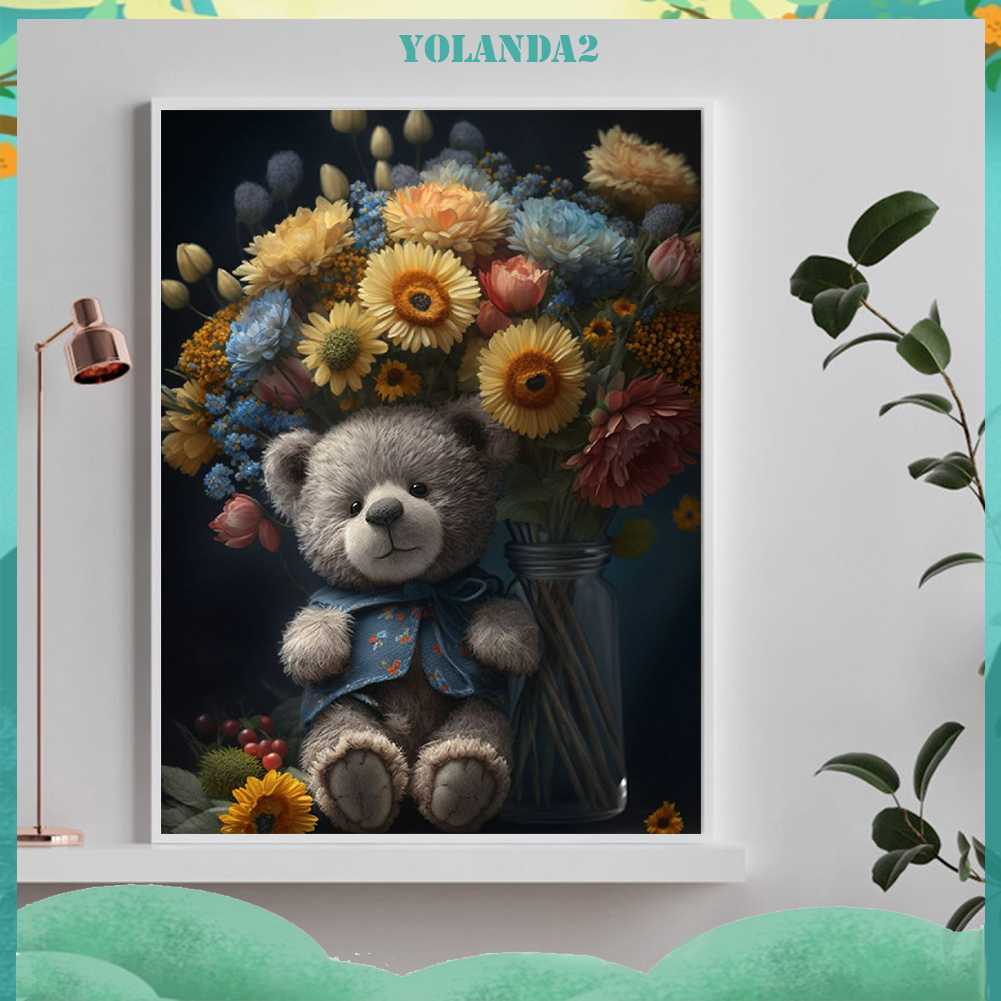 Tranh Đính Đá Kim Cương Toàn Bộ 5D DIY Hình Búp Bê Hoa