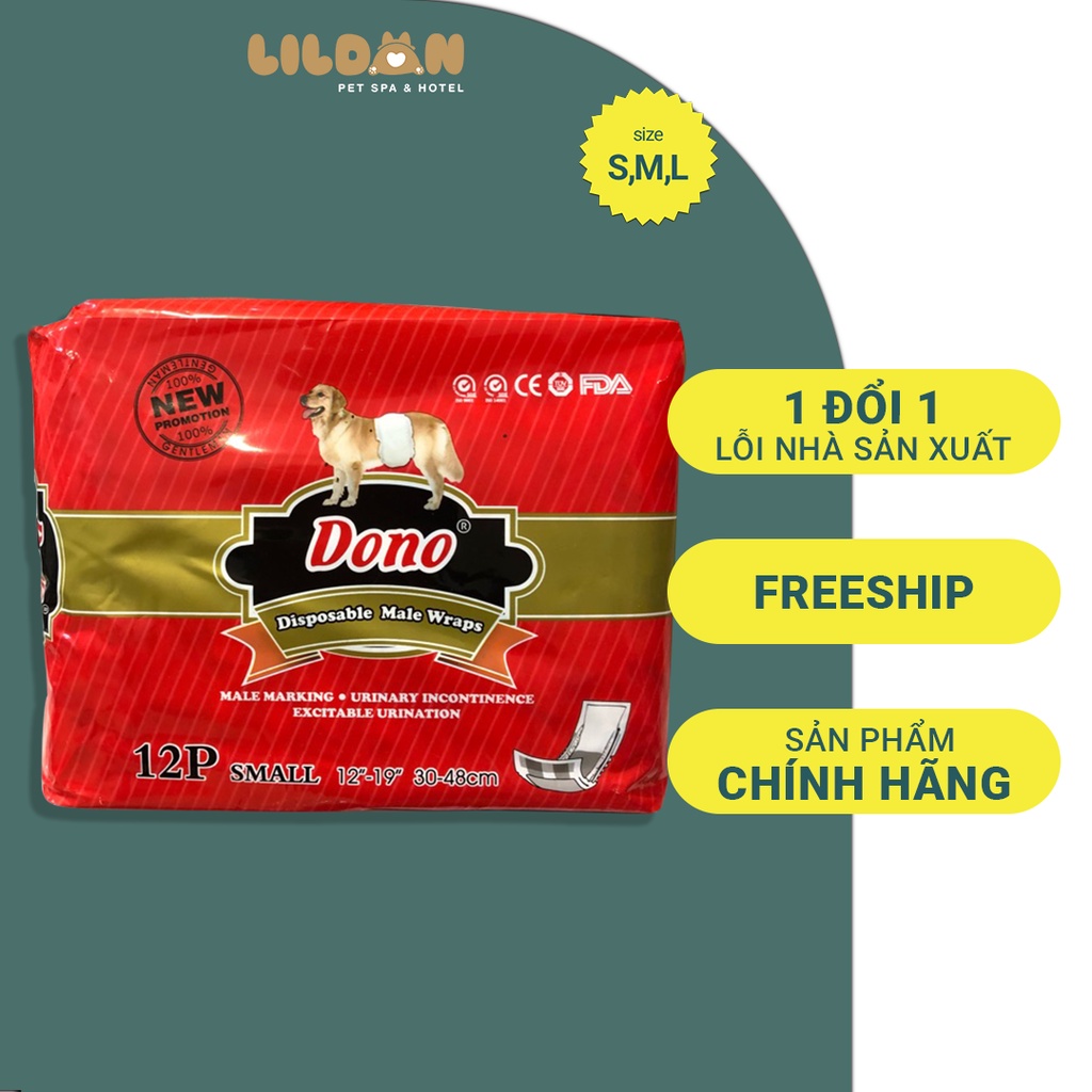 DONO Tã Bỉm Vệ Sinh Dành Cho Chó Mèo Siêu Thấm Hút Khô Thoáng - Giống Đực