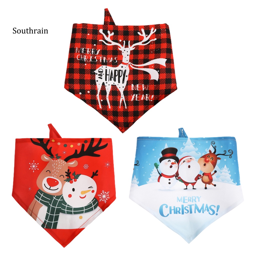 Sou Khăn Quàng Cổ Bằng Polyester In Họa Tiết Hoạt Hình Dễ Thương Thân Thiện Với Làn Da Không Xơ Vải Hình Người Tuyết Tuần Lộc