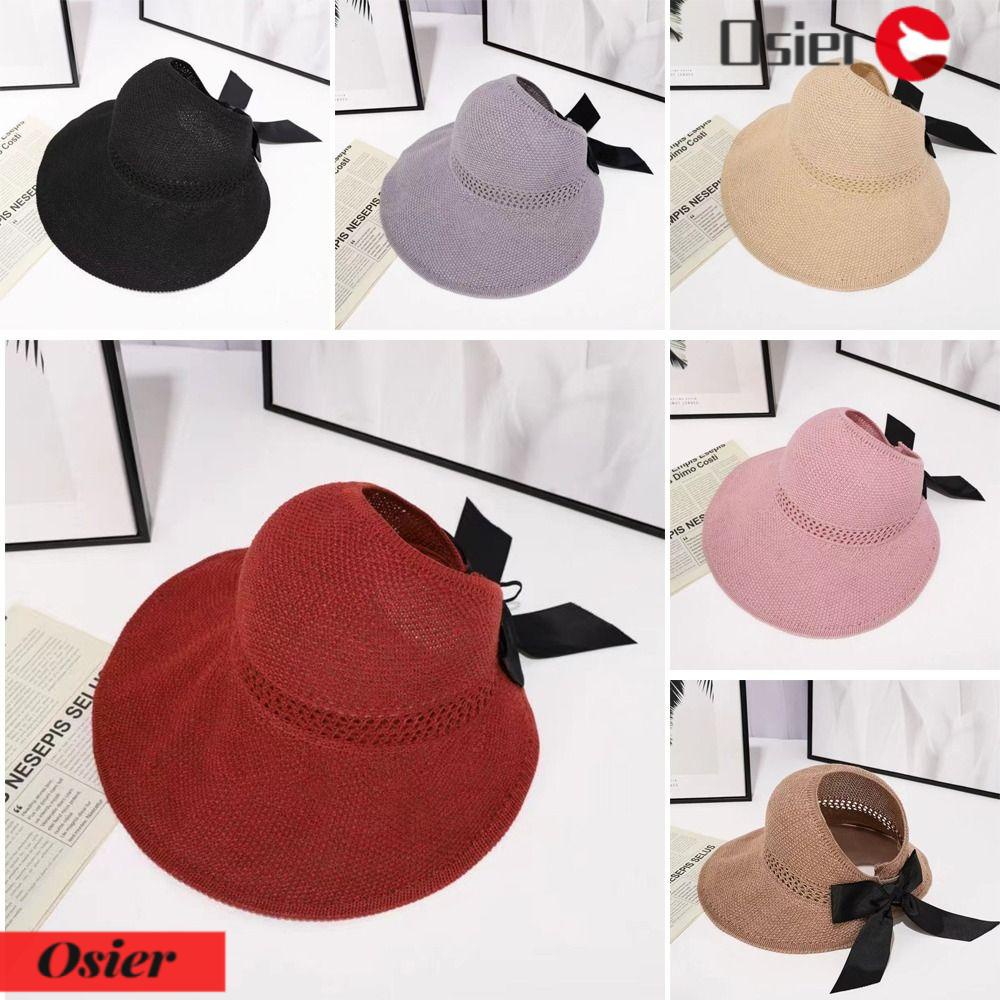 Mũ Rộng Vành Chống Nắng / Tia UV Thời Trang Đi Biển / Đuôi Ngựa Cho Nữ Os