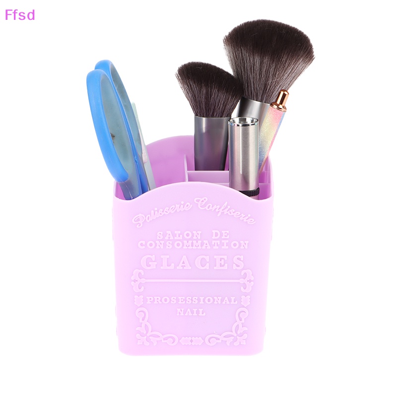 {Ffsd} Hộp 4 Ngăn Đựng Cọ Trang Điểm Sơn Móng Tay Nghệ Thuật * Bán Chạy