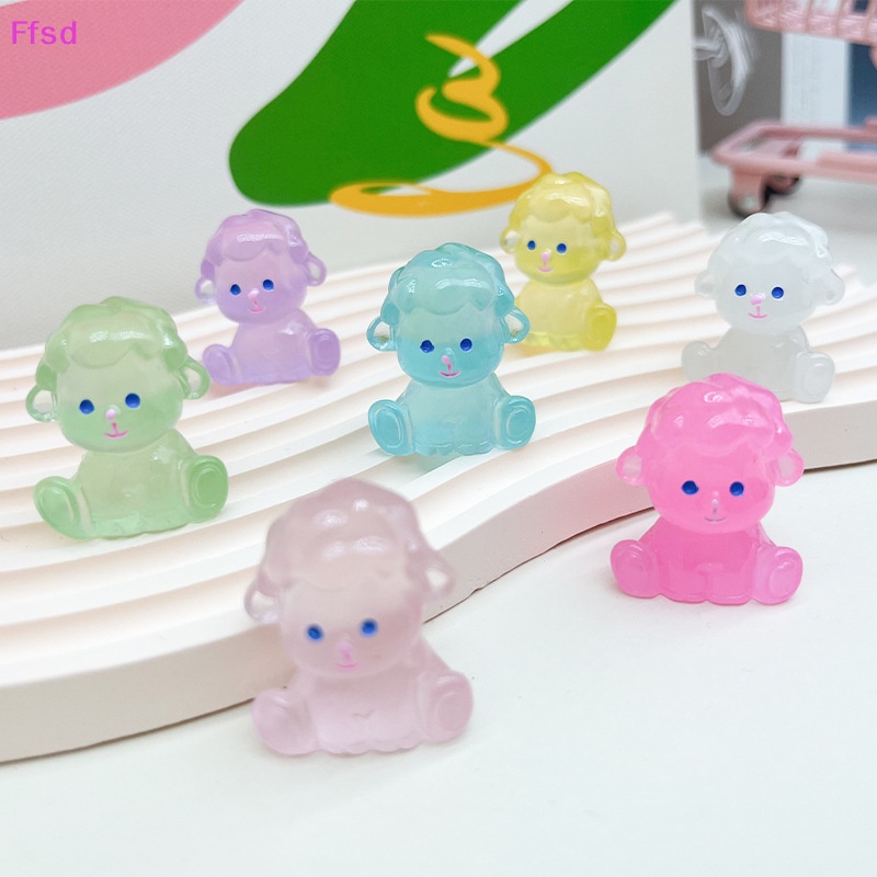 {Ffsd} Set 5 Tượng Nhựa Resin Dạ Quang Hình Hoạt Hình Phát Sáng Dễ Thương Trang Trí Tiểu Cảnh / Nhà Cửa Thủ Công