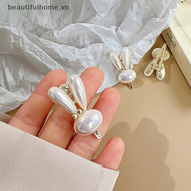 1 Kẹp Tóc Hình Thỏ Đính Ngọc Trai Thời Trang Cho Nữ