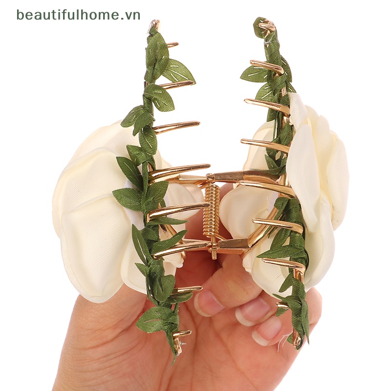 Kẹp Tóc Càng Cua Hình Hoa Lá Ngọt Ngào Cổ Điển Cho Nữ