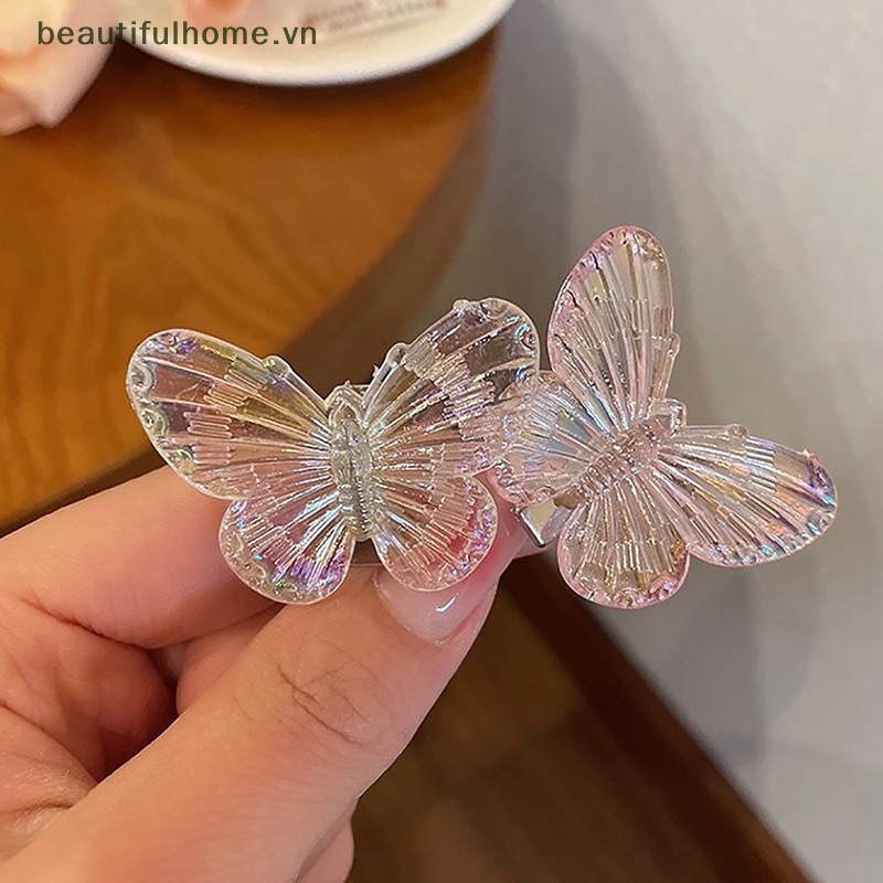 Set 5 Kẹp Tóc Hình Bướm / Trái Tim Thời Trang Cho Nữ