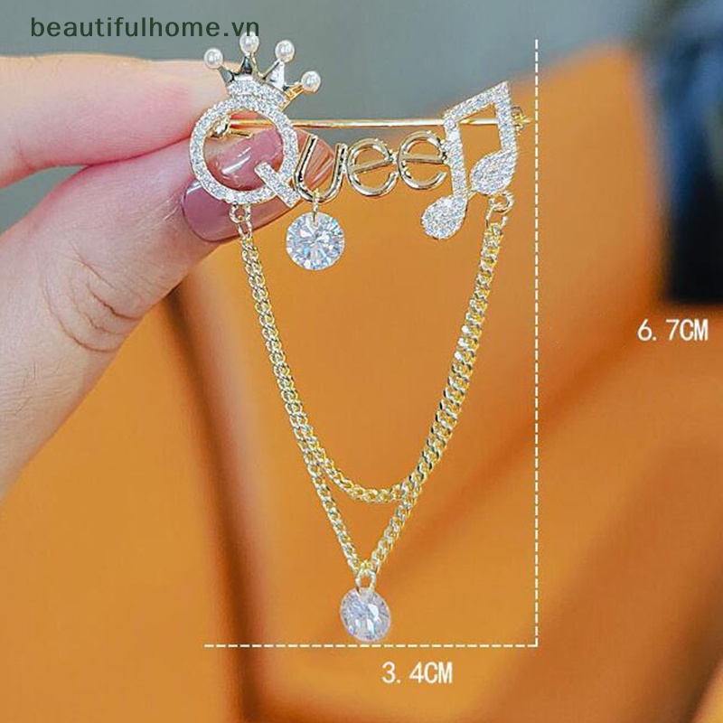 Ghim Cài Áo Hình Chữ Cái Đính Đá Thời Trang Dành Cho Nữ