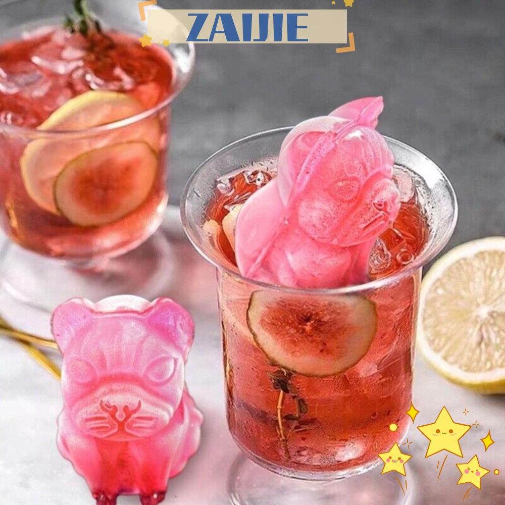 Khuôn Silicone Làm Đá Viên 24 Ngăn Hình Chó Bull Pháp DIY