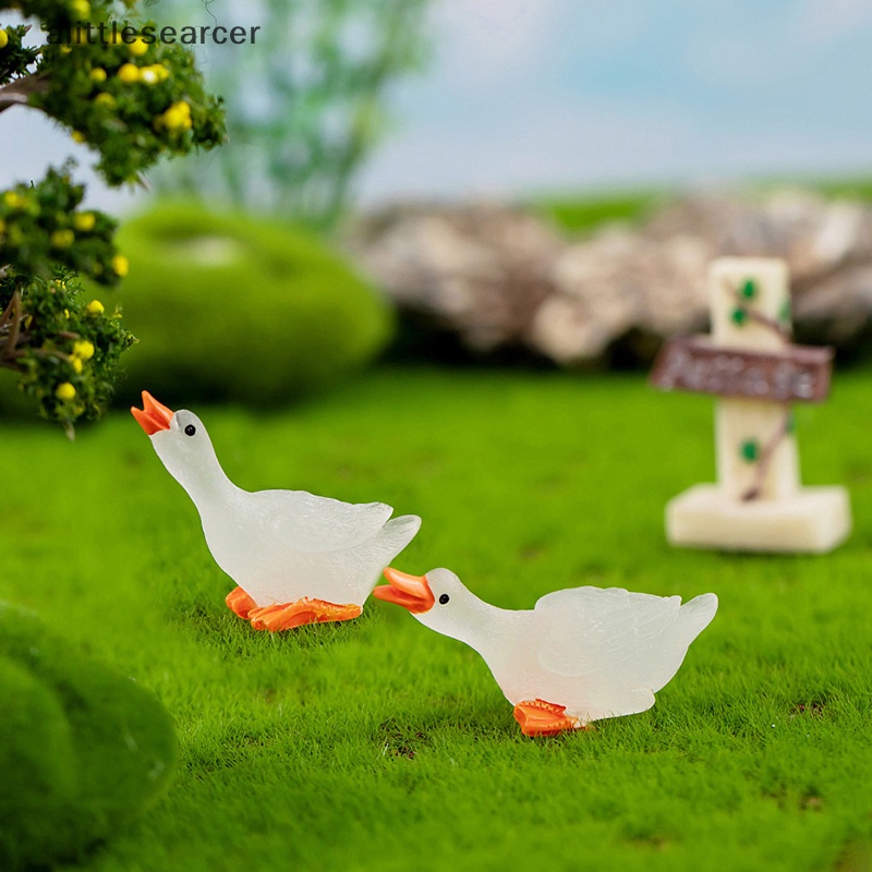 1 Tượng Thiên Nga Dạ Quang Mini Bằng Nhựa Resin Trang Trí Tiểu Cảnh / Xe Hơi