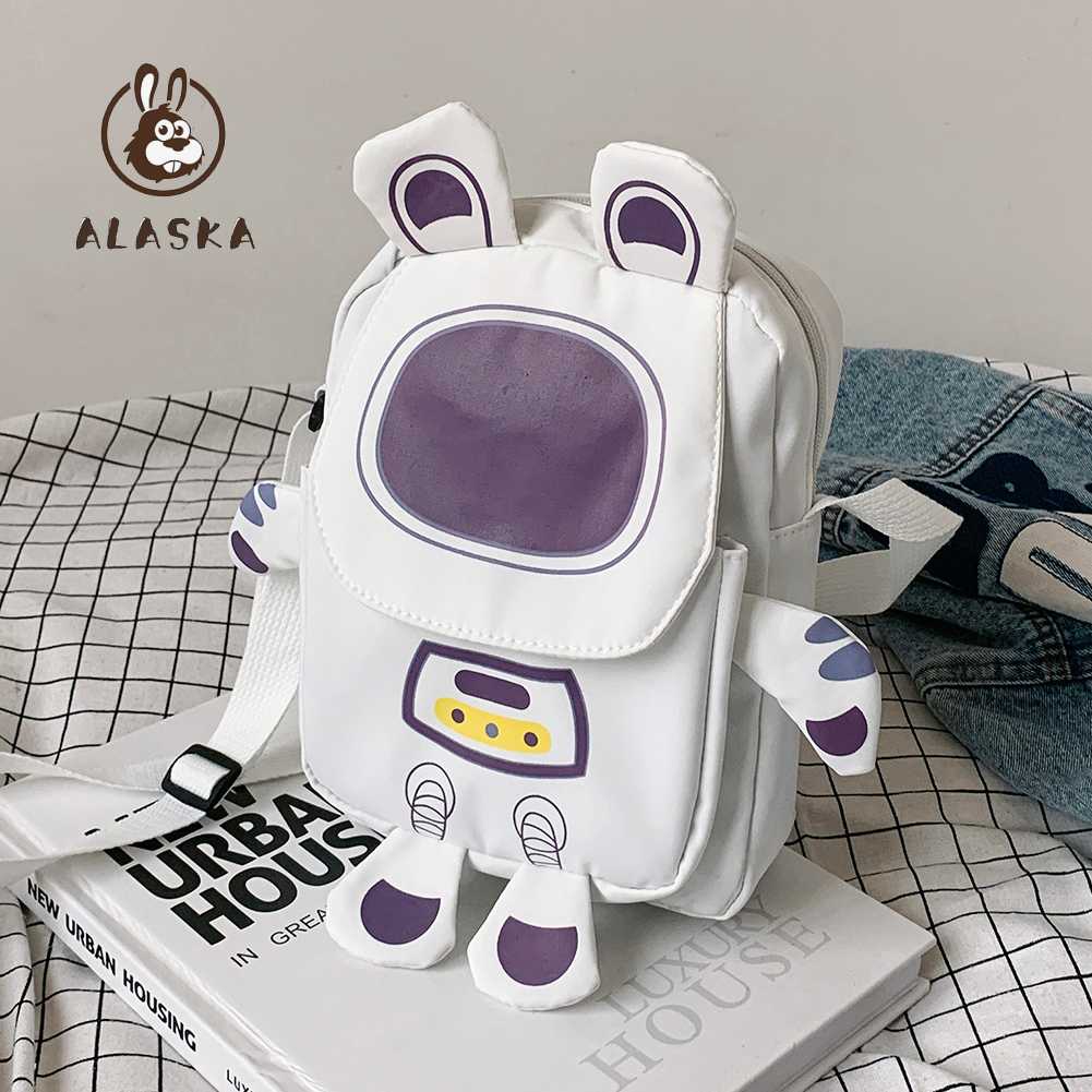 Túi Xách Đeo Vai Bằng Nylon Mềm Hình Phi Hành Gia Hoạt Hình Thời Trang Giản Dị Dành Cho Bé Trai Bé Gái [Alaska