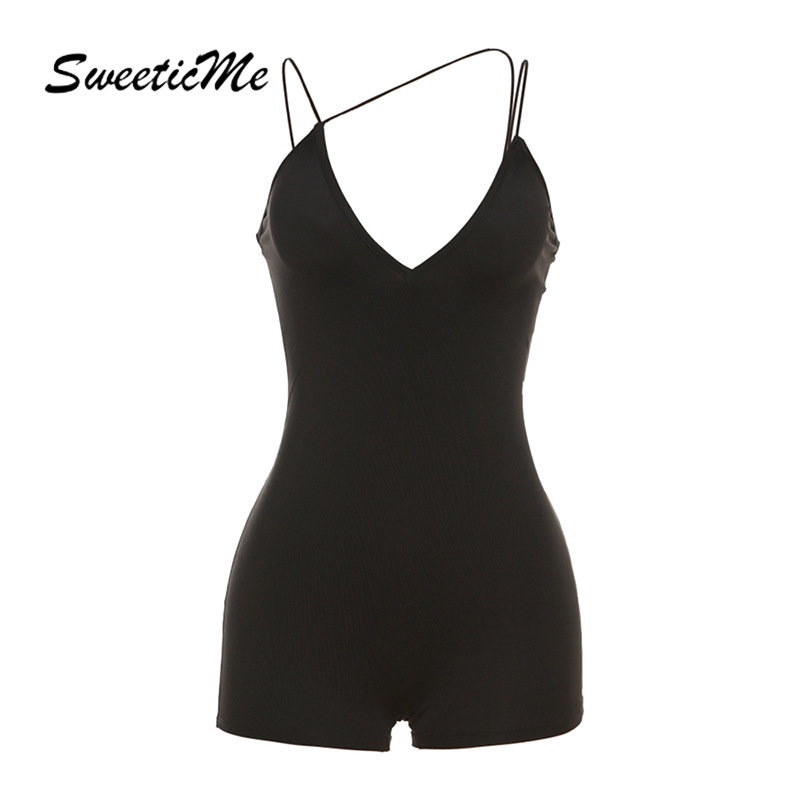 Áo Liền Quần Hở Lưng Cổ Chữ V Màu Trơn Thời Trang Mới 2023 Dành Cho Bạn Nữ