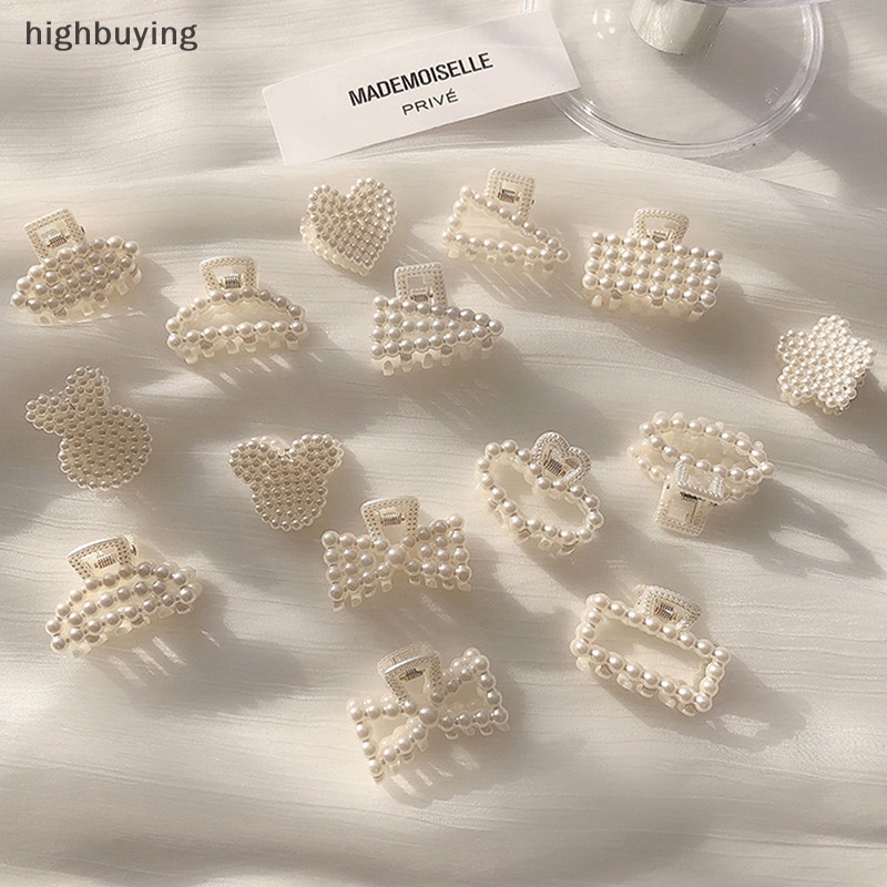 Kẹp Tóc Càng Cua Đính Ngọc Trai Giả Hình Trái Tim Hoạt Hình Đáng Yêu Cho Nữ