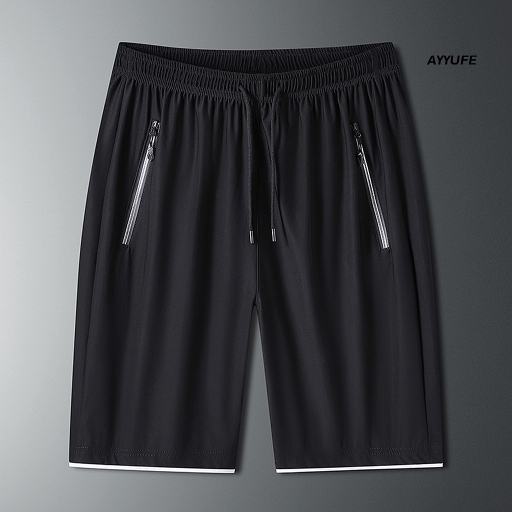 Quần Short Lưng Thun Dây Rút Bằng Lụa Lạnh Có Túi Dành Cho Nam