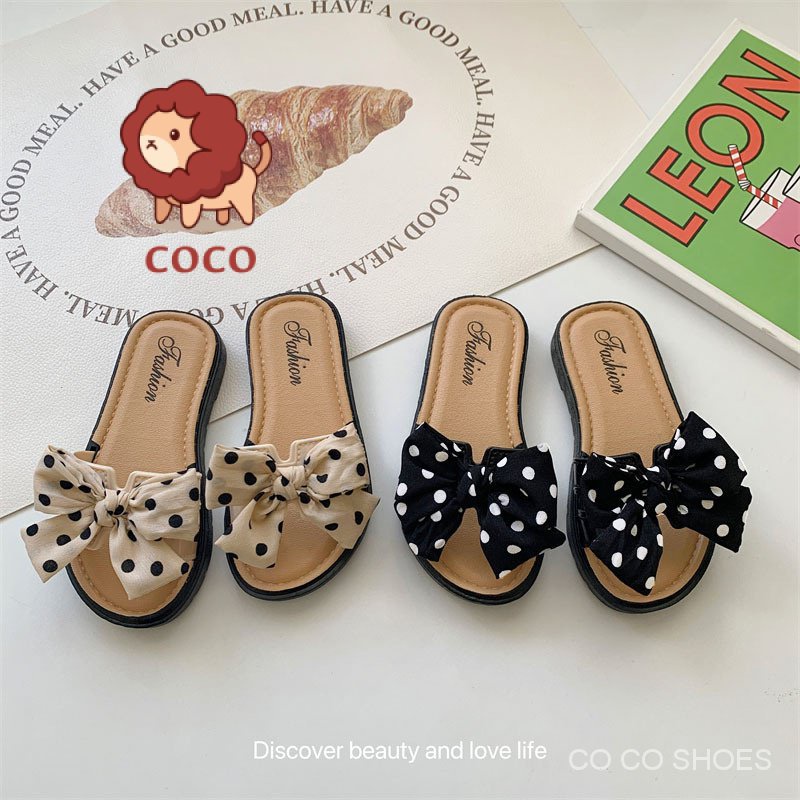 Dép Sandal Đính Nơ Chống Trượt Phong Cách Hàn Quốc Thời Trang Mùa Hè Cho Bé Gái
