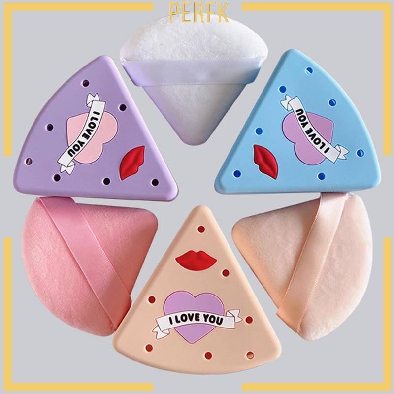 Hộp Đựng Mút Trang Điểm Hình Tam Giác Mềm Mại Chống Bụi Tiện Dụng Mang Theo Du Lịch