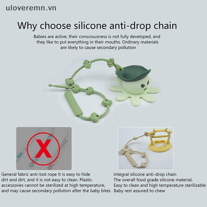 Uloveremn Đồ Chơi Dây Xích Núm Vú Giả Chống Thất Lạc Bằng Silicone Dành Cho Trẻ Em
