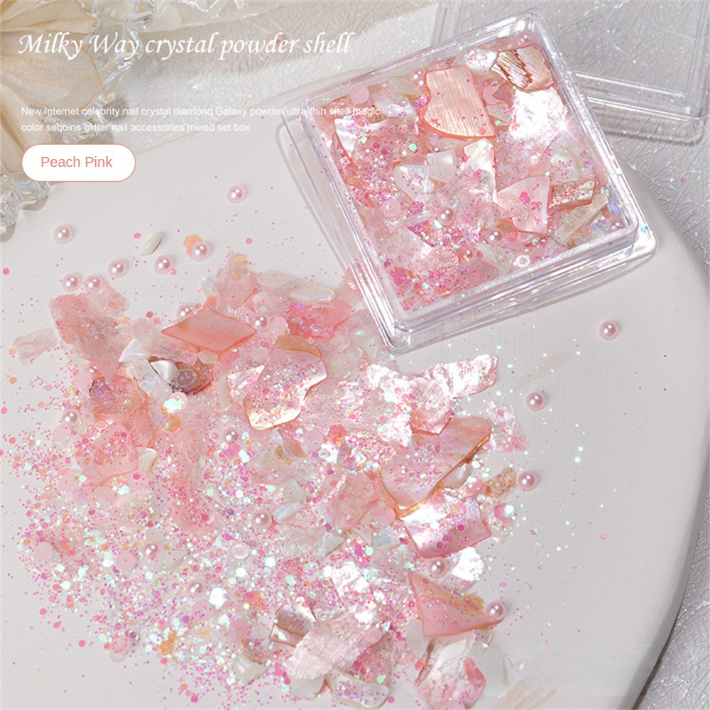 Nail lấp lánh Sequins Sequins Nail Art Powder Gel Ba Lan Trang trí móng tay Phụ kiện làm móng 【bluey】