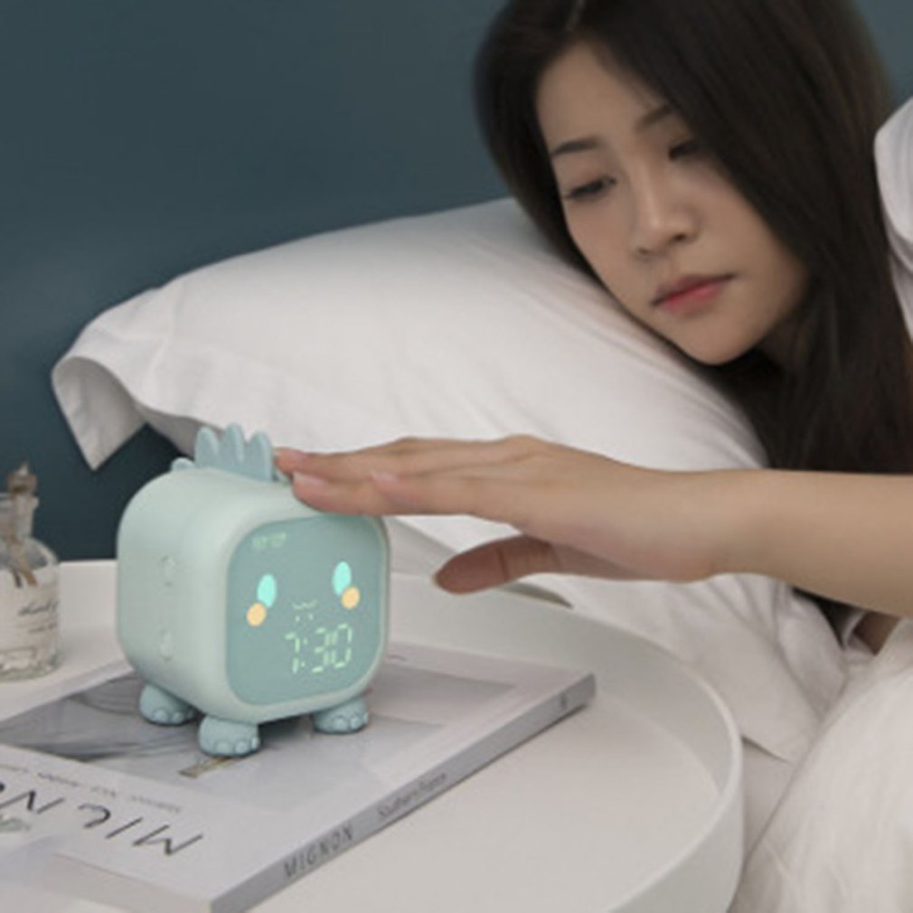 =Christmas=Smart Timekeeping Led Cartoon Alarm Clock Voice Control Digital Decoration