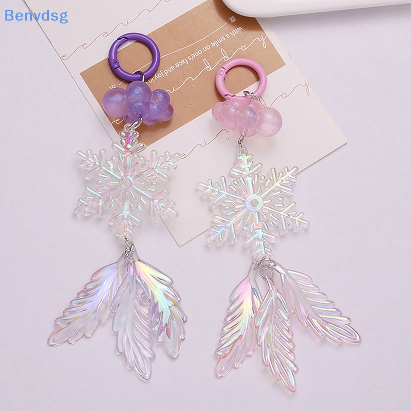 Benvdsg > Móc Chìa Khóa Hình Bông Tuyết Mạ Màu Acrylic Sáng Tạo Thời Trang