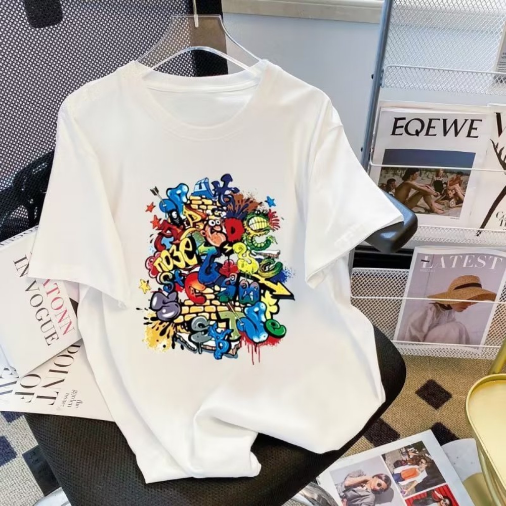 Áo Thun Ngắn Tay In Họa Tiết Hoạt Hình Thời Trang Dành Cho Cả Nam Và Nữ