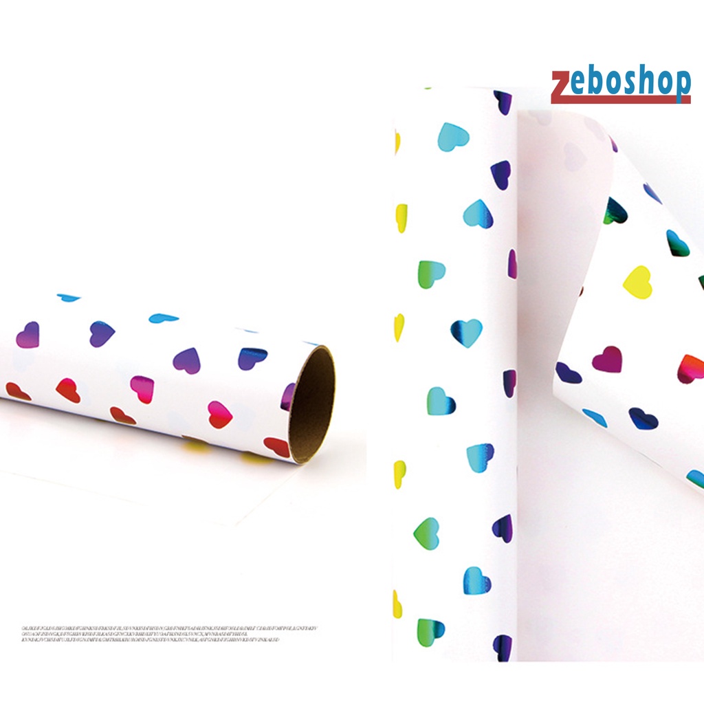 1 Cuộn Giấy Gói Quà / Trang Trí Tiệc Cưới / Giáng Sinh In Hình Trái Tim / Ngôi Sao DIY