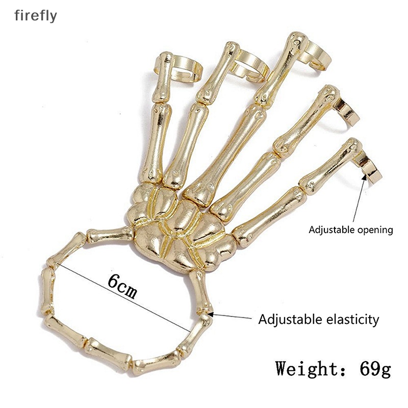 Vòng Đeo Tay Hình Bộ Xương Bàn Tay Phong Cách Gothic Punk Có Thể Điều Chỉnh